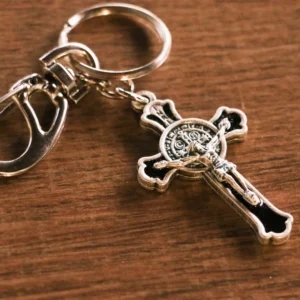 Chaveiro Cruz de São Bento Prata Velho - Receptus