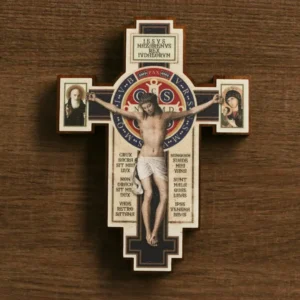 Crucifixo de Parede São Bento Perpétuo Socorro 19cm - Receptus