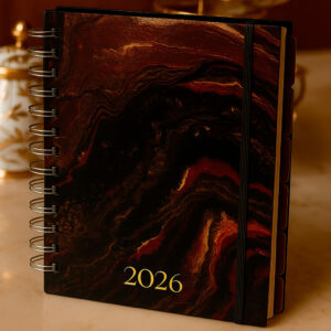 Planner Chartam 2026 - Mármore Escuro